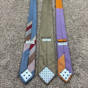 Gene Meyer 100% Silk Ties Lot Of 3 Made In Italy